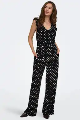 Wehkamp ONLY jumpsuit met stippen zwart aanbieding