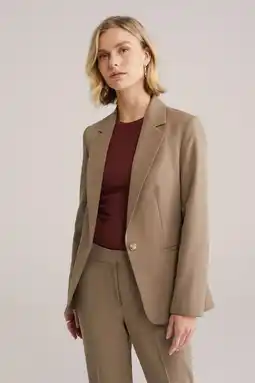 Wehkamp WE Fashion getailleerde blazer taupe aanbieding