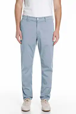 Wehkamp REPLAY regular chino blauw aanbieding