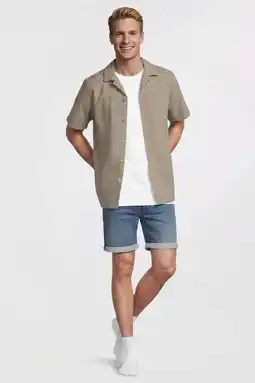 Wehkamp Anytime seersucker overhemd lichtkhaki aanbieding
