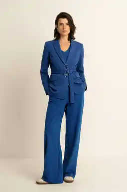 Wehkamp Expresso travelstof wide leg broek blauw aanbieding