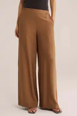 Wehkamp WE Fashion wide leg regularwaist broek camel aanbieding