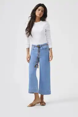Wehkamp ONLY Onlmadison Hw Belt Wd Crp Dnm Gua165Noos highwaist wide leg jeans medium blue denim aanbieding