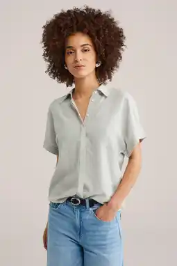 Wehkamp WE Fashion gestreepte blouse lichtgroen aanbieding