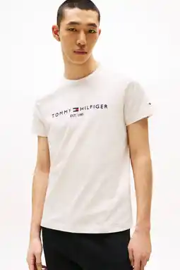 Wehkamp Tommy Hilfiger slim T-shirt ecru aanbieding