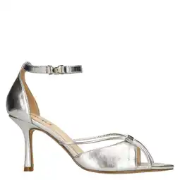 Wehkamp Sacha leren sandalettes zilver metallic aanbieding