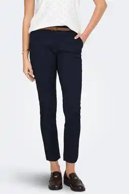 Wehkamp JDY regularwaist chino donkerblauw gebreid aanbieding