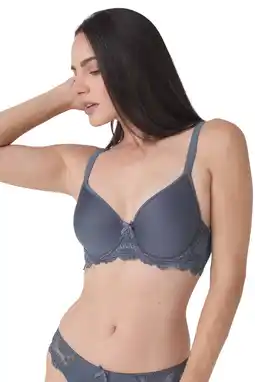 Wehkamp Sassa Mode voorgevormde beugelbh Classic Lace grijsblauw aanbieding