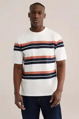 Wehkamp WE Fashion Blue Ridge relaxed gestreepte T-shirt wit aanbieding