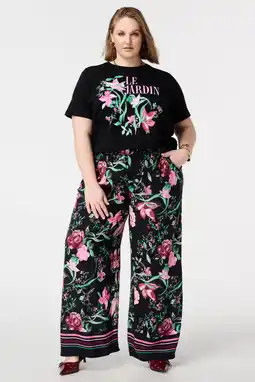 Wehkamp MS Mode gebloemde T-shirt zwart aanbieding