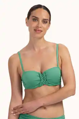 Wehkamp Cyell voorgevormde strapless bandeau bikinitop Green Oasis groen aanbieding