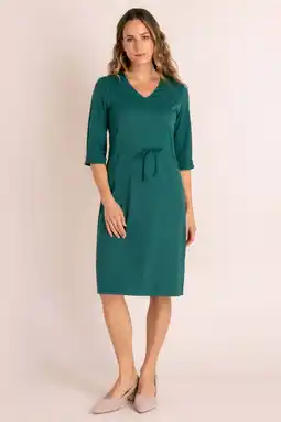 Wehkamp Ivy Beau travelstof midi jurk groen aanbieding