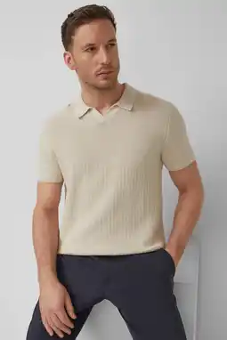 Wehkamp s.Oliver BLACK LABEL regular polo gebreid beige aanbieding