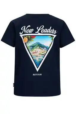 Wehkamp Retour Jeans T-shirt met backprint donkerblauw aanbieding