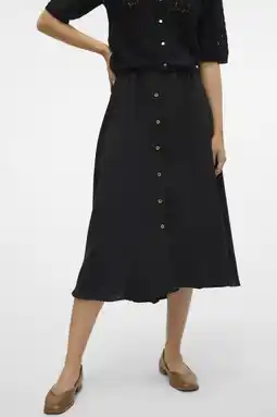 Wehkamp VERO MODA midi rok zwart aanbieding
