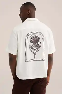 Wehkamp WE Fashion relaxed casual overhemd met backprint ecru aanbieding