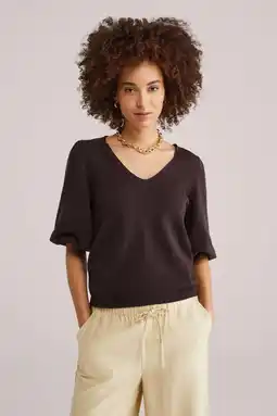 Wehkamp WE Fashion top donkerbruin aanbieding