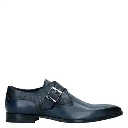 Wehkamp Black Label leren gespschoenen blauw aanbieding