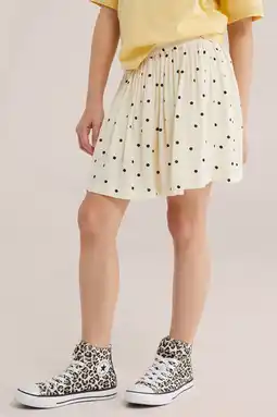 Wehkamp WE Fashion korte rok met stippen ecru aanbieding