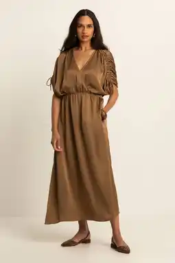 Wehkamp Expresso midi jurk bruin aanbieding