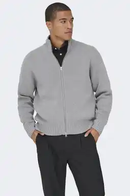 Wehkamp ONLY & SONS vest gebreid grijs aanbieding