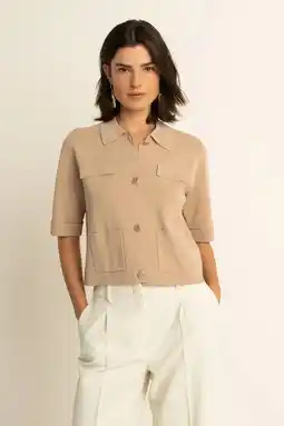 Wehkamp Expresso vest beige gebreid aanbieding
