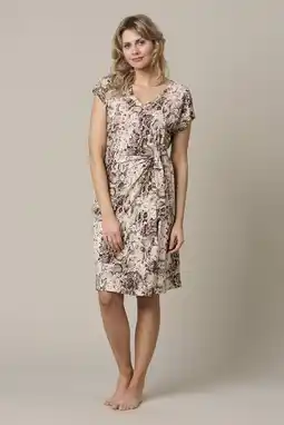 Wehkamp Co Woman midi jurk met dierenprint donkerbruin aanbieding