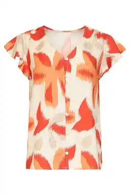 Wehkamp Smashed Lemon gebloemde blouse oranje aanbieding