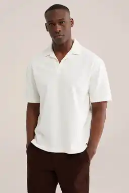 Wehkamp WE Fashion regular polo ecru aanbieding