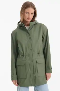 Wehkamp Anytime regenjas met capuchon khaki aanbieding