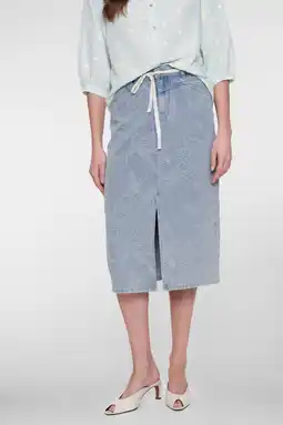 Wehkamp Geisha denim gebloemde spijkerrok light blue denim aanbieding