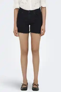Wehkamp ONLY skinny regular waist denim short black denim aanbieding