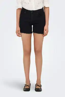 Wehkamp ONLY skinny regular waist denim short black denim aanbieding