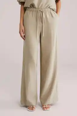 Wehkamp WE Fashion wide leg highwaist casual broek beige aanbieding