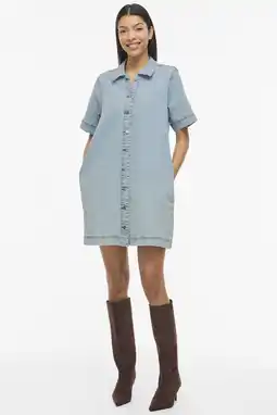 Wehkamp VILA denim blousejurk light blue denim aanbieding