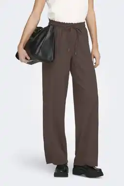 Wehkamp ONLY straight regularwaist casual broek bruin aanbieding