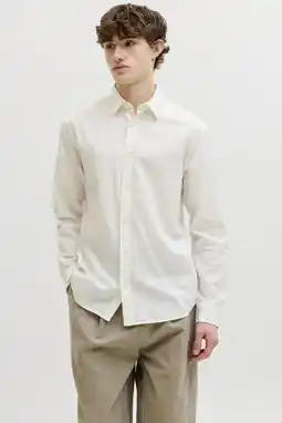 Wehkamp JACK & JONES ESSENTIALS regular casual overhemd met linnen wit aanbieding