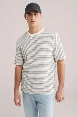 Wehkamp WE Fashion regular gestreepte T-shirt ecru aanbieding
