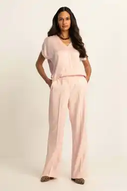 Wehkamp Expresso wide leg highwaist broek lichtroze aanbieding