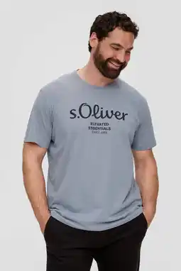 Wehkamp s.Oliver Big Size regular fit T-shirt Plus Size met printopdruk lichtgrijs aanbieding