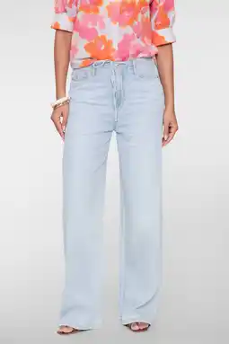 Wehkamp Geisha highwaist wide leg jeans light blue denim aanbieding