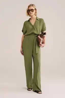 Wehkamp WE Fashion Straight jumpsuit olijfgroen aanbieding