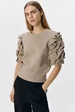 Wehkamp OBJECT trui beige fijn gebreid aanbieding