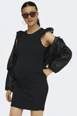 Wehkamp ONLY MATERNITY zwangerschaps korte jurk broderie zwart aanbieding