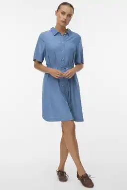 Wehkamp VERO MODA blousejurk medium blue denim aanbieding