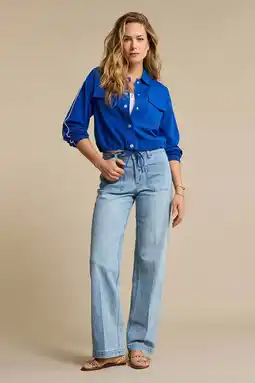 Wehkamp Red Button Colette Frontpatchpockets white bleach straight leg jeans light blue denim aanbieding