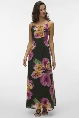 Wehkamp VERO MODA gebloemde maxi jurk zwart aanbieding