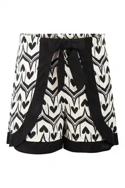Wehkamp Shoeby casual short met hartjes - ecru aanbieding