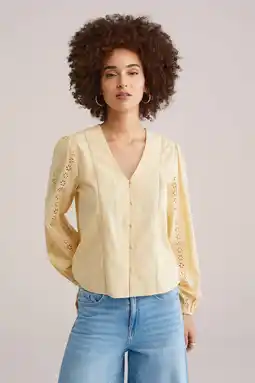 Wehkamp WE Fashion blouse lichtgeel aanbieding
