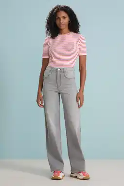 Wehkamp ONLY highwaist wide leg jeans grey denim aanbieding